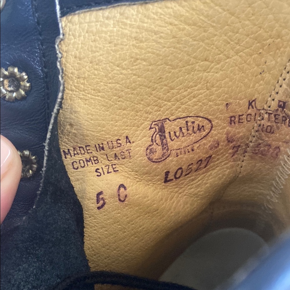Vintage Justin Roper Cowboy Boots | Women's Navy - Picture 7 of 8